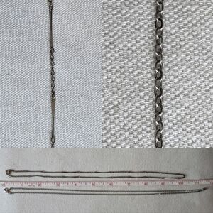 2 Vintage Medium Length Silver Colored Chain Necklace Bundle